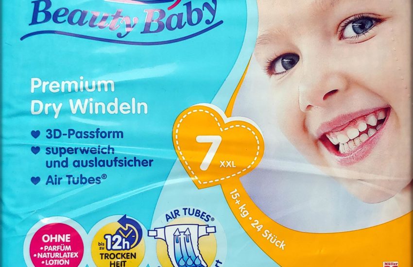 Einzelpack Beauty Baby Premium Dry Windeln Größe 7 XXL Vorderseite