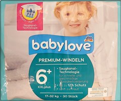 Babylove Premium Windeln Größe 6 XXL plus