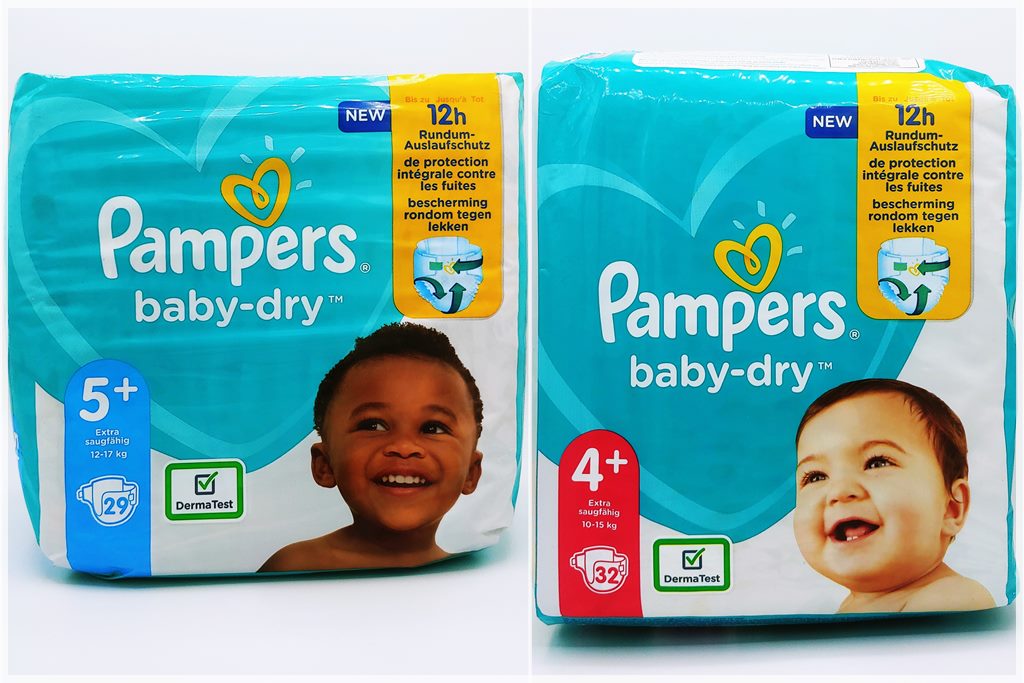 Pampers baby-dry Größe 4+ und 5+ Vorteile einer Windel mit Plus-Kennzeichnung