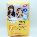Einzelpackung Vorderseite der Babydream Pants Größe 7 XXL